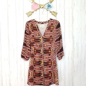 Sabine Tribal Print Button Up Dress Size XS